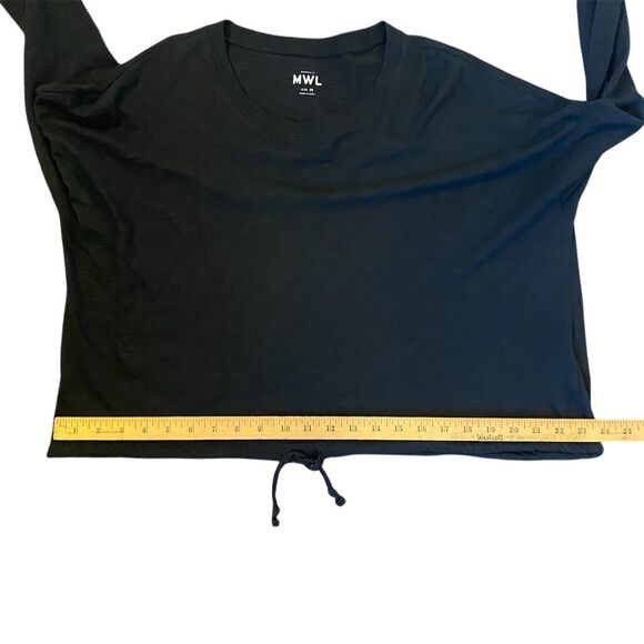 Madewell Women's Long Sleeve Black Top w/ Drawstring Hem Size M Casual - Picture 5 of 9